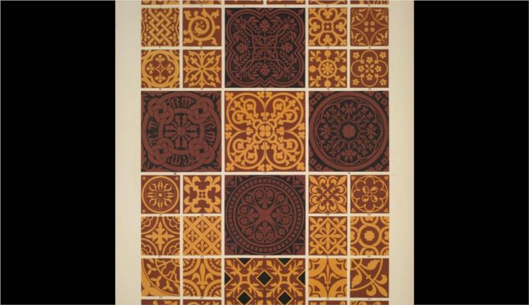 Medieval Ornament no. 4. Encaustic tiles of various periods. - Owen Jones