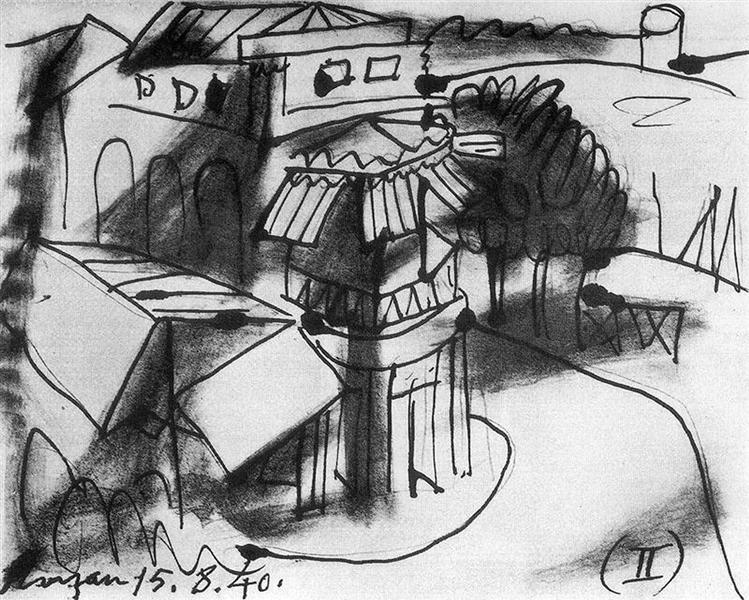 Café in Royan, 1940 - Пабло Пикассо