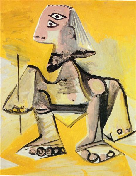 Сидячий навпочіпки чоловік, 1971 - Пабло Пікассо