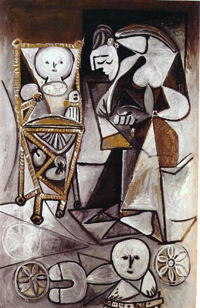 Drawing woman surrounded by her children, 1950 - Pablo Picasso