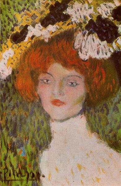 Голова молодої жінки, 1901 - Пабло Пікассо