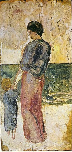 Mother and child on the beach, 1902 - Pablo Picasso
