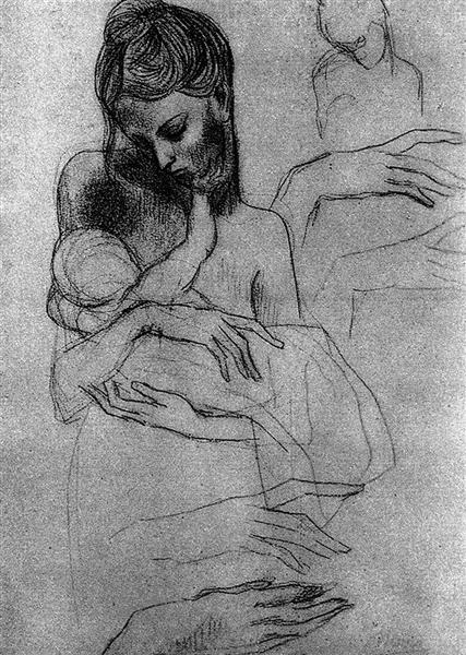 Мати і дитина (етюд), 1904 - Пабло Пікассо