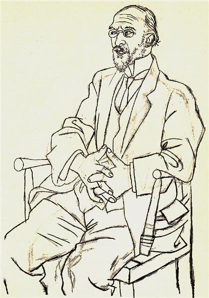 Portrait of Erik Satie, 1920 - 畢卡索