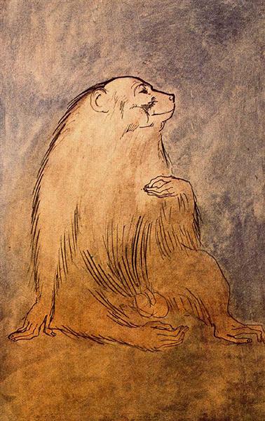 Seated monkey, 1905 - 畢卡索