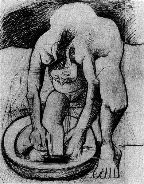 Woman washing her feet, 1944 - Пабло Пикассо