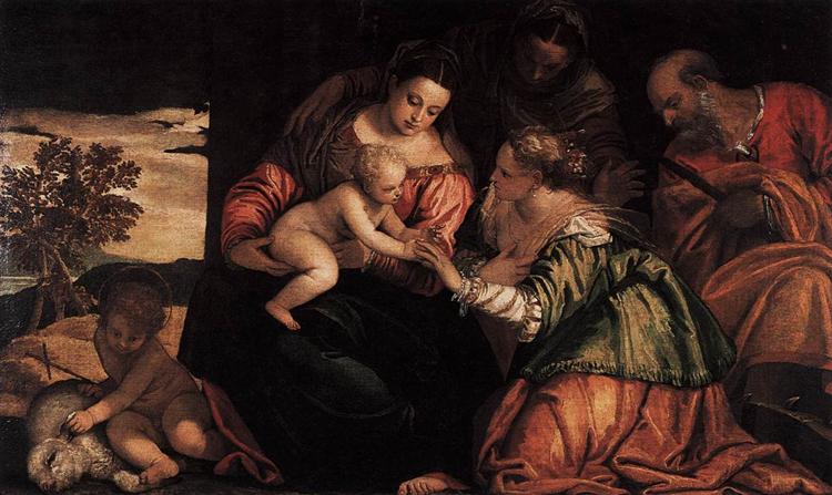 The Mystic Marriage of Sr Catherine, c.1555 - 委羅内塞