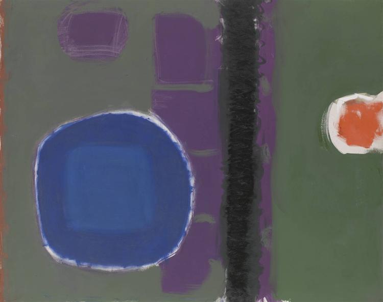 Green and Purple Painting with Blue Disc: May 1960, 1960 - Patrick Heron