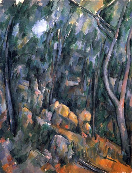 Forest near the rocky caves above the Chateau Noir, 1904 - 塞尚