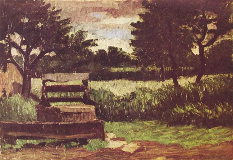 Landscape with fountain, 1867 - Paul Cézanne
