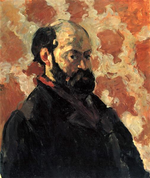 Self-portrait in front of pink background, 1875 - Paul Cezanne