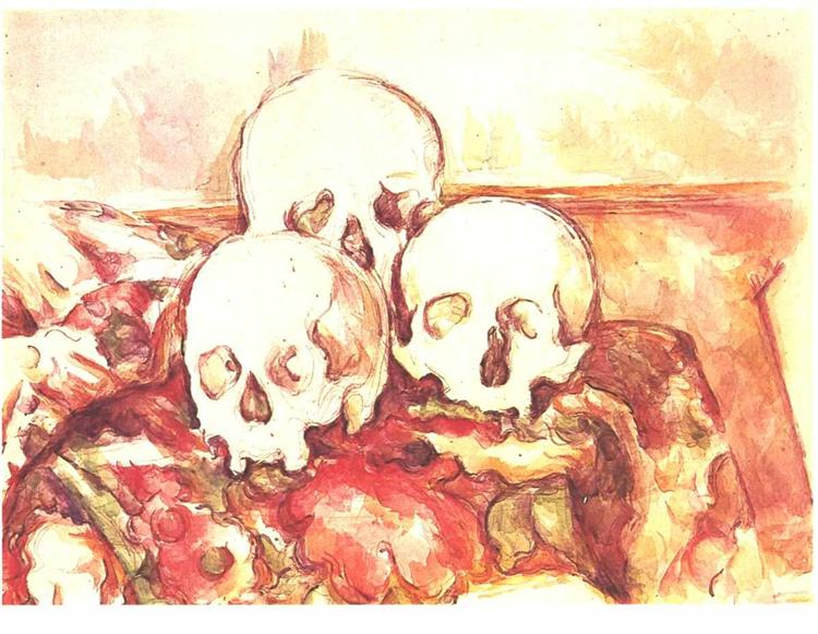 Still life with three skulls, c.1903 - 塞尚