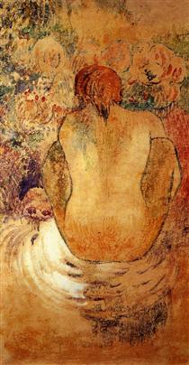 Crouching Tahitian woman - Paul Gauguin