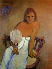 Girl with a Fan - Paul Gauguin