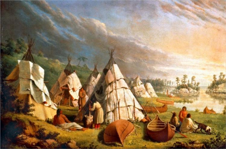 Native American encampment, c.1845 - Пол Кейн