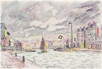 Le Havre with rain clouds - Paul Signac