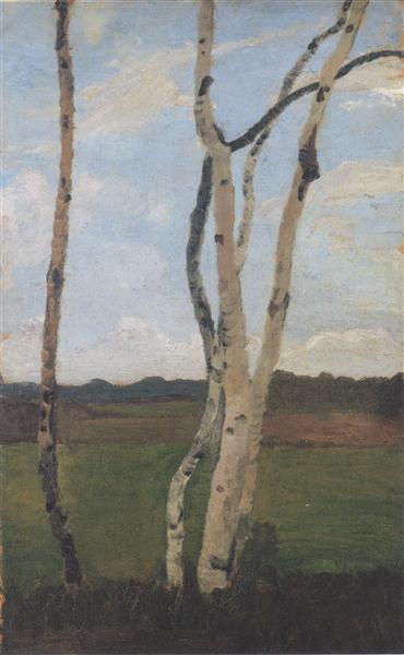 Landscape with Birch trunks, c.1901 - Paula Modersohn-Becker