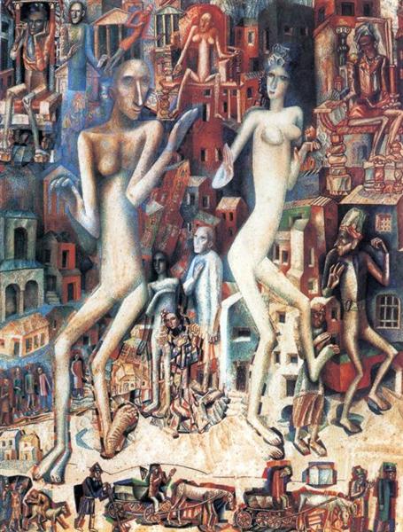 Man and Woman (Adam and Eve), 1912 - 1913 - Pavel Filonov