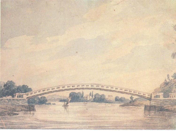 The Upper Bridge over the Schuylkill, c.1812 - Павел Свиньин