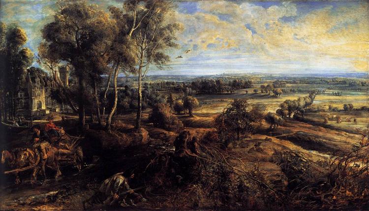 Autumn Landscape with a View of Het Steen, c.1635 - 魯本斯
