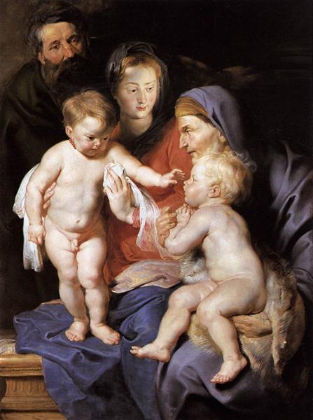 The Holy Family with St. Elizabeth and the Infant St. John the Baptist, c.1614 - Пітер Пауль Рубенс
