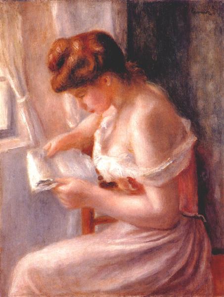 A girl reading, 1891 - Пьер Огюст Ренуар