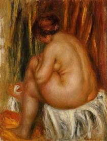 After Bathing (nude study) - Pierre-Auguste Renoir