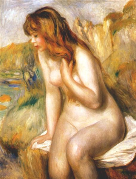 Bather seated on a rock, 1892 - Pierre-Auguste Renoir