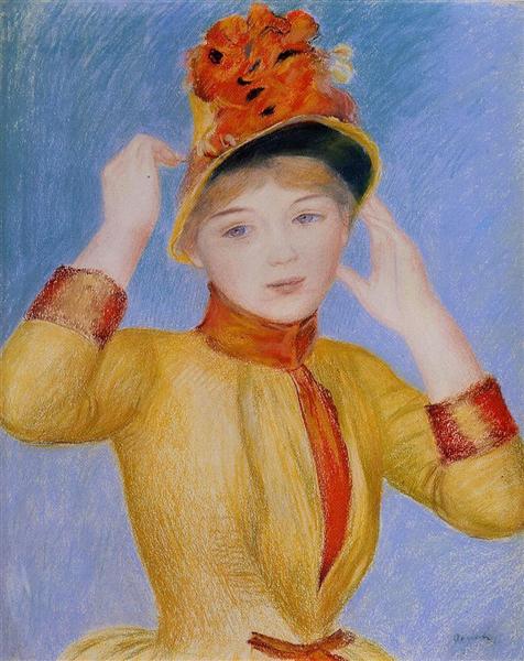 Bust of a Woman (Yellow Dress), c.1883 - Pierre-Auguste Renoir
