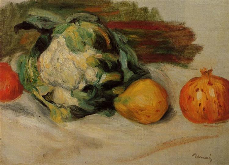 Cauliflower and Pomegranates, c.1890 - Пьер Огюст Ренуар