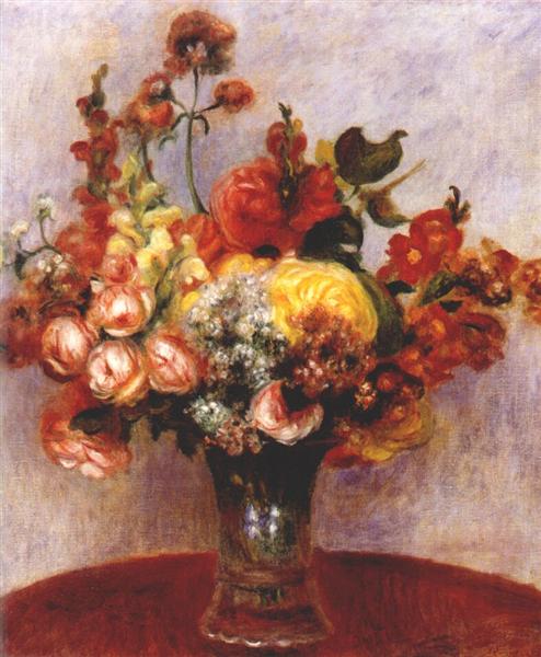 Flowers in a vase, c.1898 - 雷諾瓦