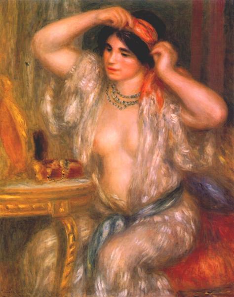 Gabrielle at the mirror, 1910 - Пьер Огюст Ренуар