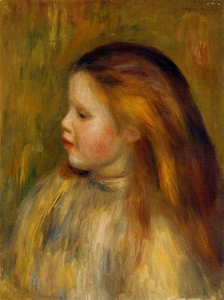 Head of a Little Girl in Profile, 1901 - 雷諾瓦
