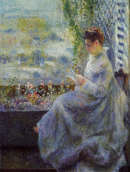Madame Chocquet Reading, 1876 - 雷諾瓦