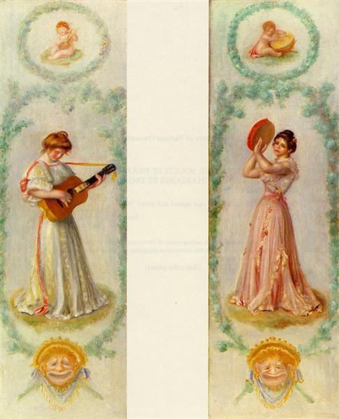 Music (two paintings), c.1895 - Pierre-Auguste Renoir