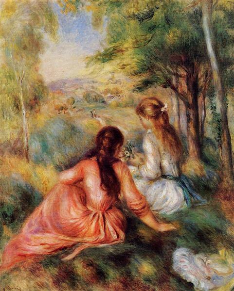 Picking Flowers (In the Field), c.1890 - Pierre-Auguste Renoir