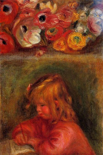Portrait of Coco and Flowers, c.1905 - Pierre-Auguste Renoir