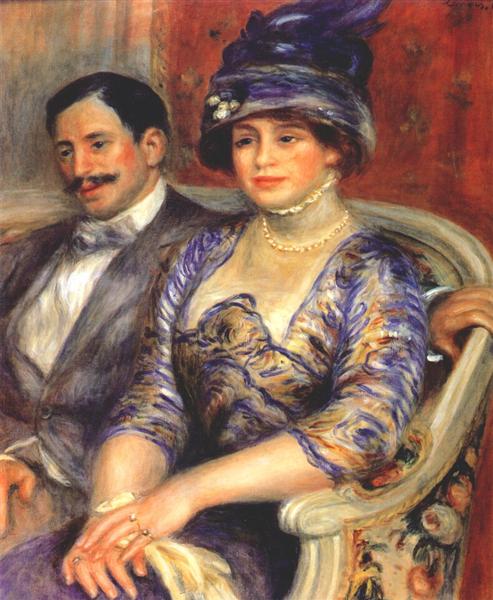 Portrait of M. and Mme. Bernheim de Villers, 1910 - 雷諾瓦