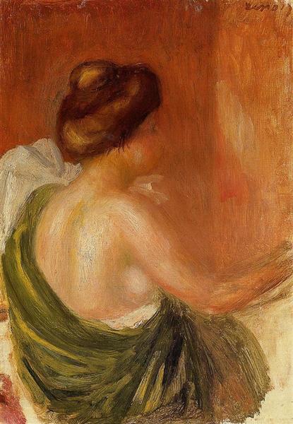 Seated Woman in a Green Robe, c.1890 - Auguste Renoir