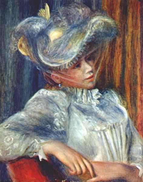 Woman in a hat, 1895 - 雷諾瓦