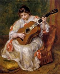 Femme jouant de la guitare - Auguste Renoir