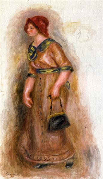 Woman with Bag, 1906 - 雷諾瓦