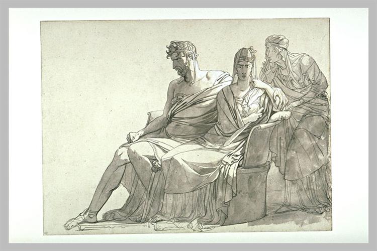 Study for the painting Phaedra and Hippolytus - Pierre-Narcisse Guérin