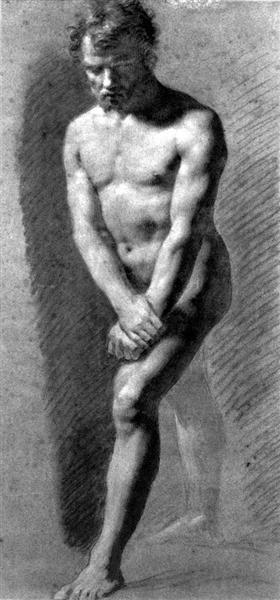 Male Nude Grasping his Wrists, c.1800 - Pierre Paul Prud'hon