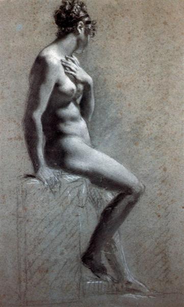 Seated Female Nude, c.1800 - Pierre-Paul Prud'hon