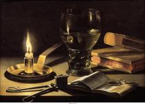 Still life with a burning candle - Питер Клас