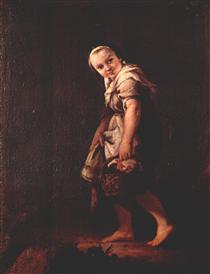 A Shepherd girl with a basket - Pietro Longhi