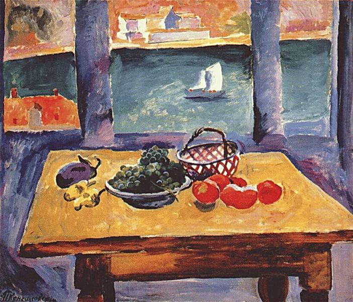 Balaklava. The window. (The grapes on the table)., 1929 - Pyotr Konchalovsky