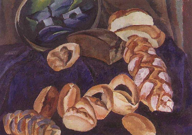 Bread on the blue, 1913 - Pjotr Petrowitsch Kontschalowski