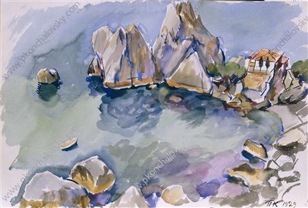 Crimea. The rocks by the sea., 1929 - Piotr Kontchalovski